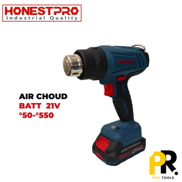 AIR CHOUD 50C - 550C BATTERIE 21V HONESTPRO | YAE2665 جهاز تسخين الهواء بالبطارية