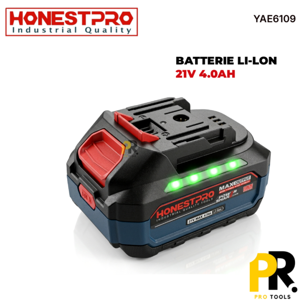 BATTERIELI-LON21V4.0AHHONESTPRO_YAE61091PROTOOLS.png BATTERIE LI-LON 21V 4.0AH HONESTPRO | YAE6109 بطارية ليثيوم
