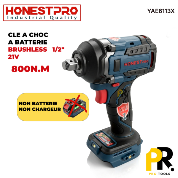 BOULONNEUSECLEACHOCBATTERIESOLO21V800N.MHONESTPRO_YAE6113X1PROTOOLS.png BOULONNEUSE CLE A CHOC BATTERIE SOLO 21V 800N.M HONESTPRO | YAE6113X آلة فك البراغي