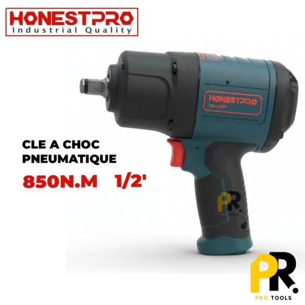 BOULONNEUSE CLE A CHOC PNEUMATIQUE 850N.M 1/2' HONESTPRO | YAE1003 مفك البراغي بالضغط