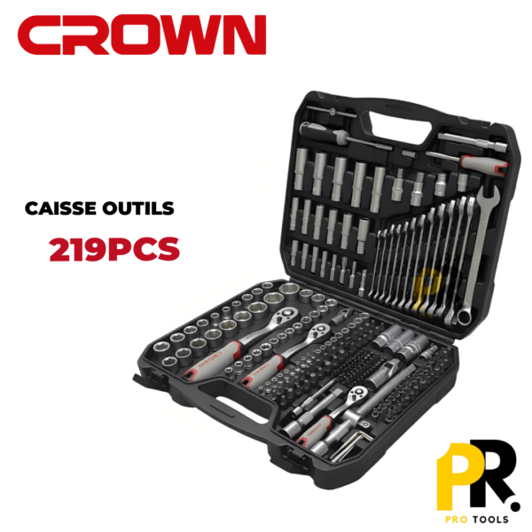 CAISSE OUTILS 219PCS CROWN | CPHTS-XC219BDA علبة أدوات