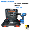 BOULONNEUSE CLE A CHOC + VISSEUSE + PERCEUSE BATTERIE 20V 300N.M POWERBLU | آلة فك البراغي ببطارية