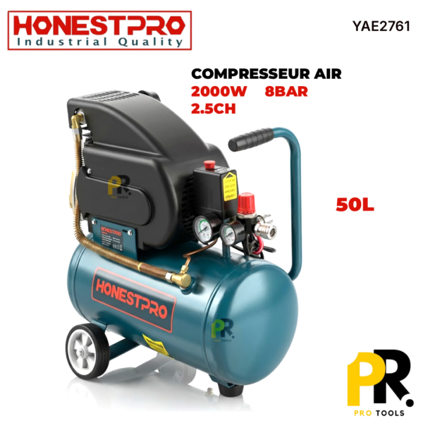 COMPRESSEUR AIR 2000W 50L HONESTPRO | YAE2761 ضاغط هواء
