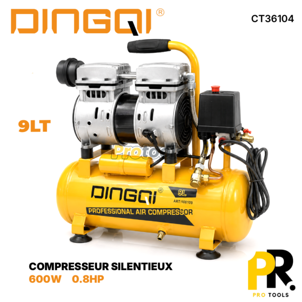 COMPRESSEUR SILENTIEUX 9LT 600W DINGQI | 108109 ضاغط هواء