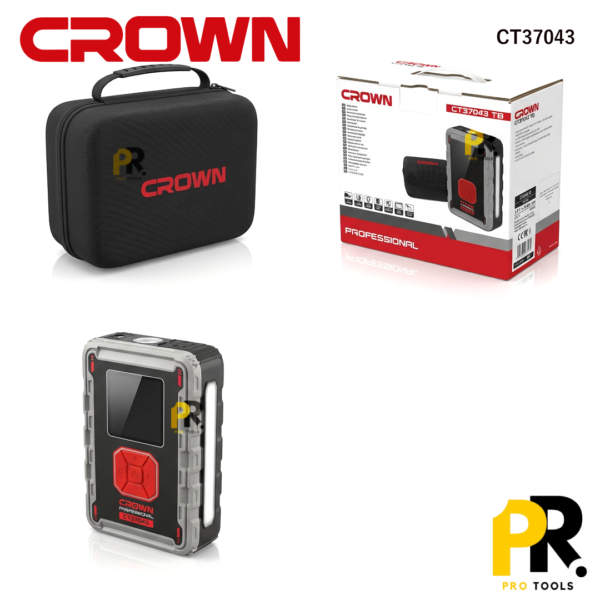 COMPRESSEUR ET BOOSTER BATTERIE AUTOMOBILE 24000MAH CROWN | CT37043 جهاز نفخ متعدد الوظائف