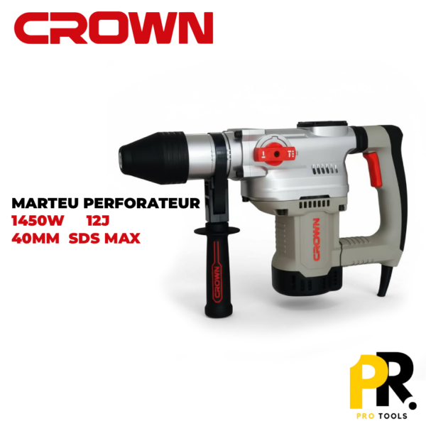 CT18232.png MARTEAU PERFORATEUR 12J 1450W 40MM CROWN | CT18232 مثقاب ثقب الصخور