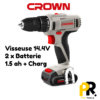 VISEUSSE PERCEUSE 14.4V 2 BATTERIE 1.5AH CROWN | CT21055LM-1.5 BMC أداة فك البراغي