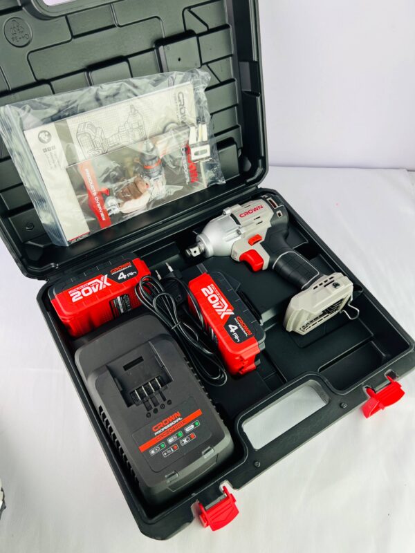CT22050HX-4_3.jpg BOULONNEUSE CLE A CHOC BATTERIE 20V 4.0AH 350N.M CROWN | CT22050HX-4 آلة فك البراغي ببطارية