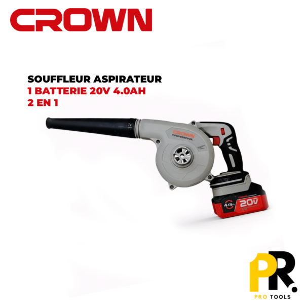 CT26032XS.png SOUFFLEUR ASPIRATEUR 20V 4.0AH CROWN | CT26032XS منفاخ هواء بالبطارية