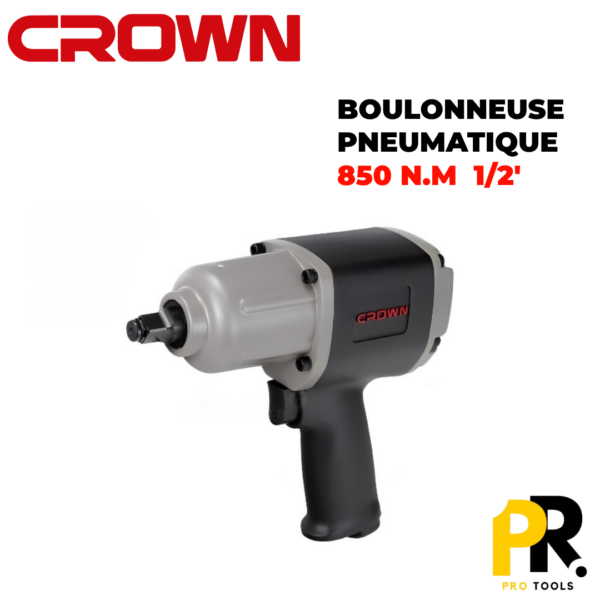 BOULONNEUSE CLE A CHOC PNEUMATIQUE 850N.M 1/2' CROWN | CT38080 مفك البراغي بالضغط