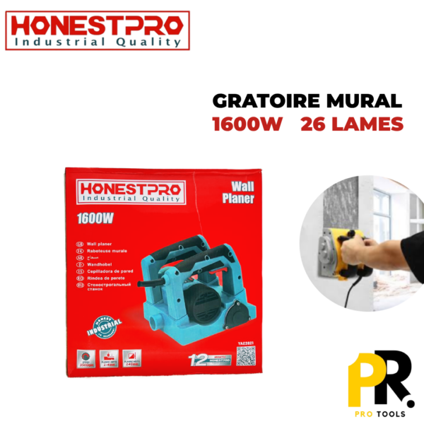 GRATOIRE MURAL 1600W 26 LAMES HONESTPRO | YAE2821 جهاز كاشط الجدران