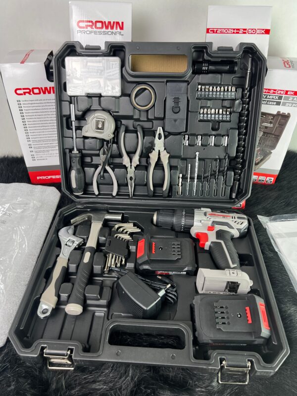 IMG_1541_1.jpg KIT VISSEUSE PERCEUSE 20V 2.0AH 50PCS CROWN | CT21102H-2-50 علبة أدوات