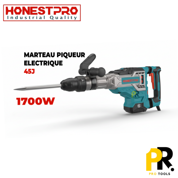 MARTEAU PIQUEUR ELECTRIQUE 1700W 45J HONESTPRO | YAE0580 المطرقة الكهربائية