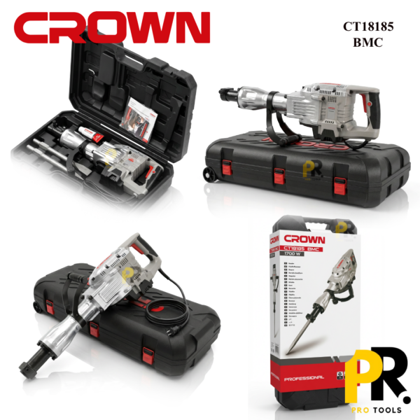MARTEAU PIQUEUR 1700W 45J 1300 BPM CROWN | CT18185 مطرقة تكسير