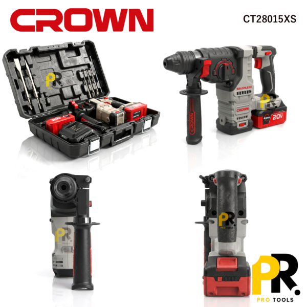 MARTEAU PERFORATEUR 20V 2.6J BRUSHLESS CROWN | CT28015XS مطرقة ثقب وحفر لاسلكية