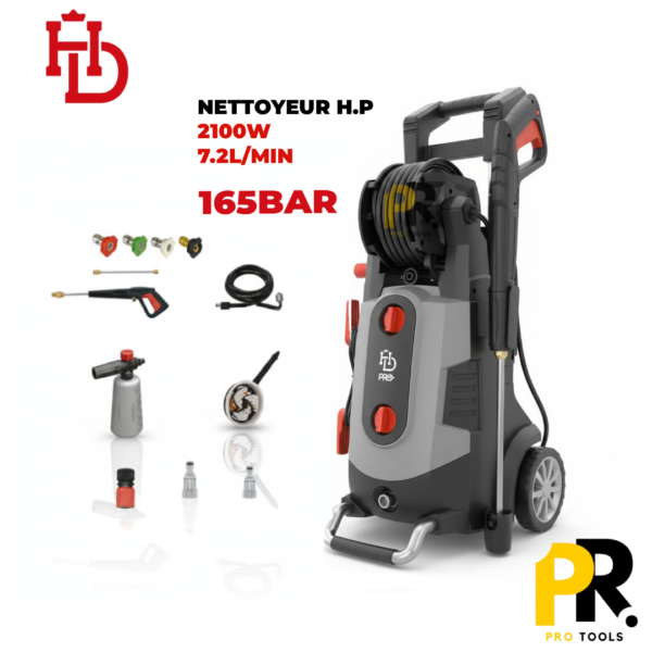 NETTOYEUR HAUTE PRESSION 165BAR 2100W HDPRO | جهاز التنظيف بالضغط العالي