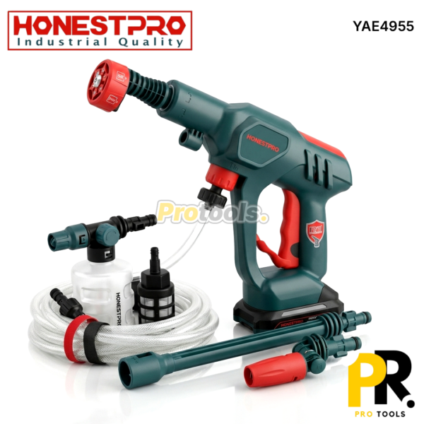 NETTOYEUR HAUTE PRESSSION BATTERIE 21V 2.0AH 45BAR HONESTPRO | YAE4955 جهاز غسل السيارات ببطارية