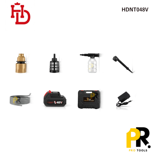 NETTOYEUR HAUTE PRESSSION BATTERIE 48V 4.0AH 80BAR HDPRO | HDNT048V جهاز غسل السيارات ببطارية
