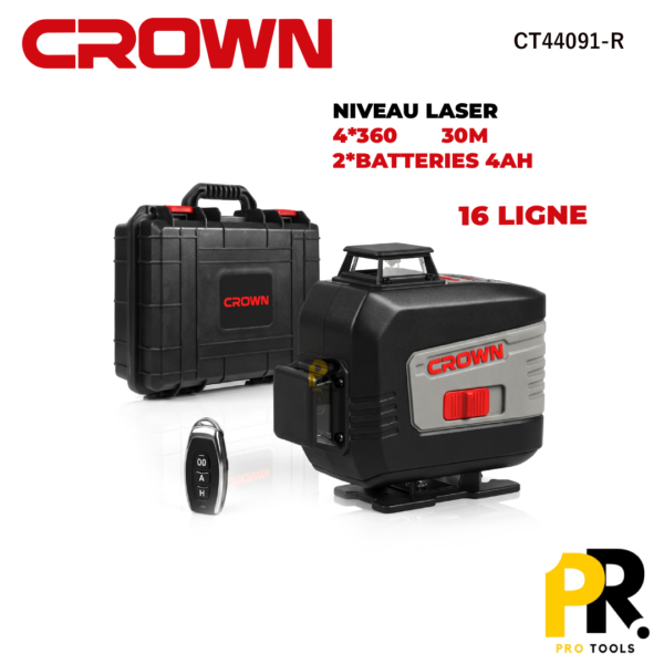 NIVEAU LASER 4D 16LIGNE 4*360 30M CROWN | CT44091-R مستوي ليزر