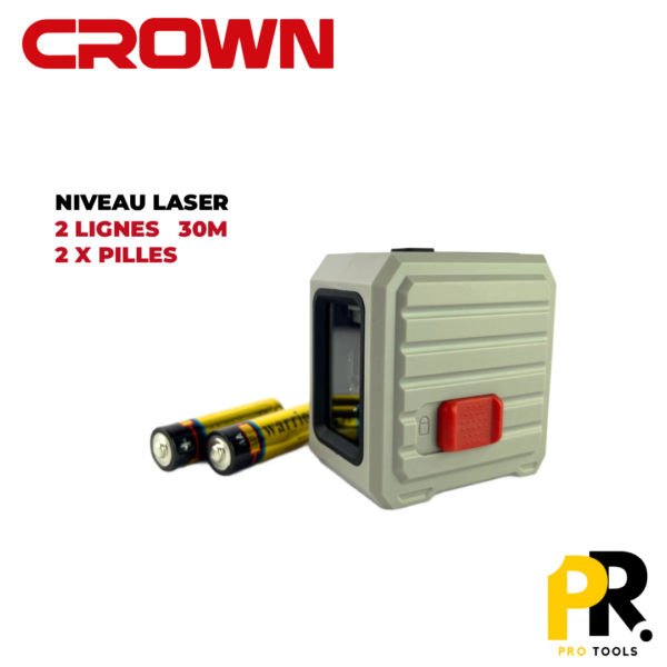 NIVEAULASERCROWN30M.png NIVEAU LASER 2 LIGNES 30M CROWN | CT44147 المستوى الليزري بخطين