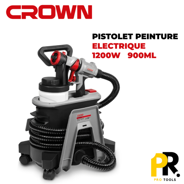 PISTOLET PEINTURE ELECTRIQUE 1200W 900ML CROWN | CT31015 جهاز الطلاء الكهربائي