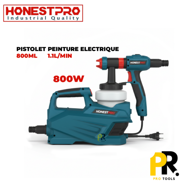 PISTOLET PEINTURE ELECTRIQUE 800W 800ML 1.1L/MIN HONESTPRO | TAE1114 جهاز الطلاء الكهربائي