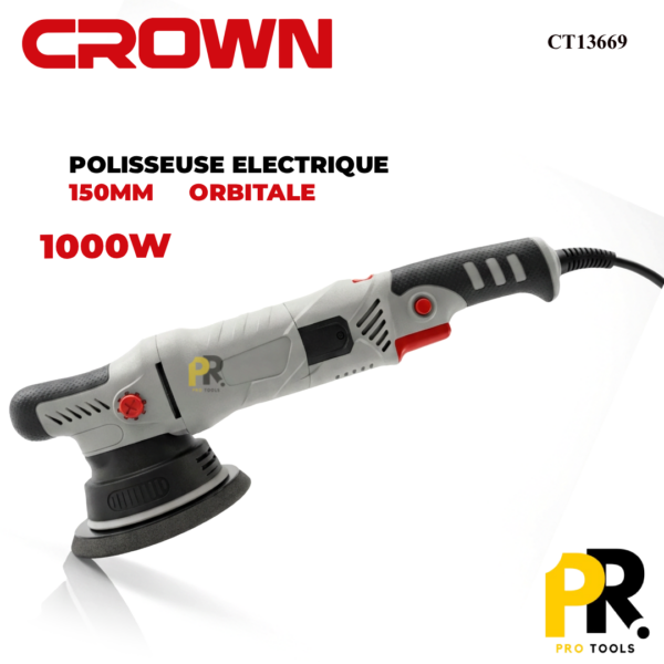 POLISSEUSE ORBITALE ELECTRIQUE 1000W 150MM CROWN | CT13669 آلة التلميع