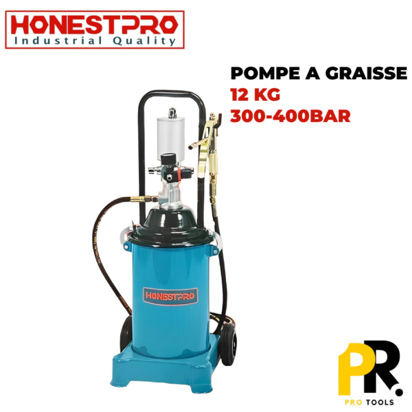 POMPE A GRAISSE PNEUMATIQUE 12KG HONESTPRO | YAE1169 مضخة التشحيم بالنفس