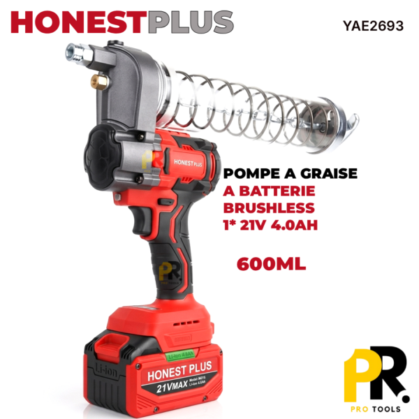 POMPEAGRAISEABATTERIE600ML21V4.0AHBRUSHLESSHONESTPLUS_YAE26931PROTOOLS.png POMPE A GRAISE A BATTERIE 600ML 21V 4.0AH BRUSHLESS HONESTPLUS | YAE2693 مشحم لاسلكي