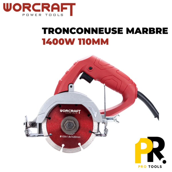 TRONCONNEUSE MARBRE 1400W 110MM WORCRAFT | MC14-110A منشار قطع الرخام