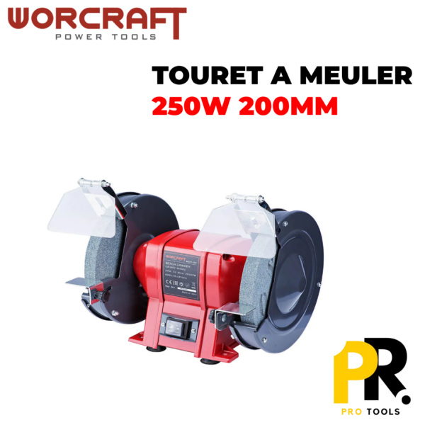 TOURET A MEULER 250W 200MM WORCRAFT | BG25-200 الة شحذ الأدوات