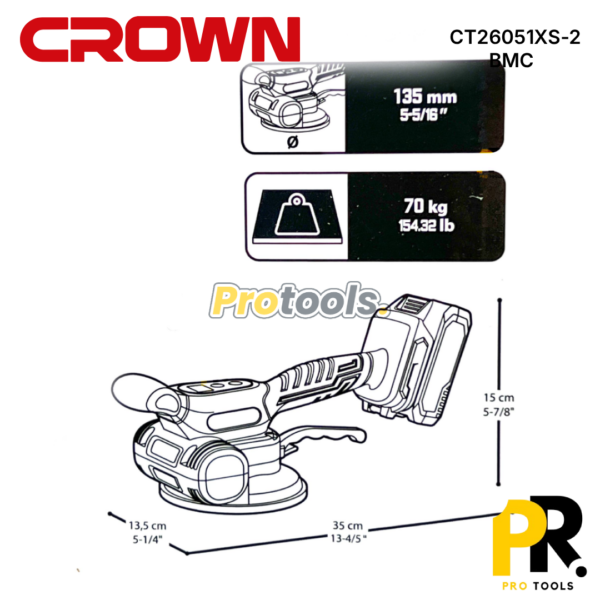 VENTOUSE_VIBRANTE_A_BATTERIE_20V_2.0AH_130MM_BRUSHLESS_CROWN___CT26051XS-2_BMC_6_PROTOOLS.png VENTOUSE VIBRANTE A BATTERIE 20V 2.0AH 130MM BRUSHLESS CROWN | CT26051XS-2 BMC الة وضع السيراميك بالاهتزاز