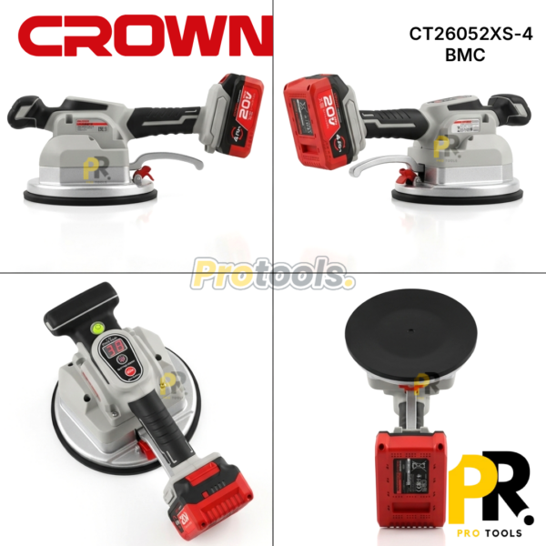 VENTOUSE VIBRANTE A BATTERIE 20V 4.0AH 190MM 100KG BRUSHLESS CROWN | CT26052XS-4 BMC الة وضع السيراميك بالاهتزاز