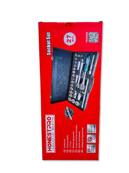 CAISSE DOUILLES 1/2 27PCS HONESTPRO | YAD1302   علبة مفاتيح