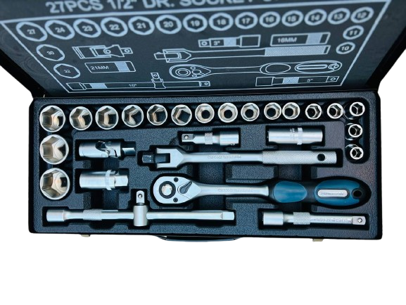 CAISSE DOUILLES 1/2 27PCS HONESTPRO | YAD1302   علبة مفاتيح