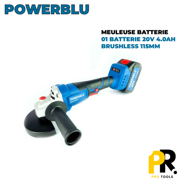 YAE6014.png TRONCONNEUSE MEULEUSE ANGULAIRE A BATTERIE 115MM 20V 4.0AH POWERBLU | YAE6152 الة تقطيع ببطارية