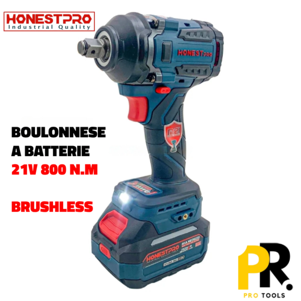BOULONNEUSE CLE A CHOC BATTERIE 21V 800N.M HONESTPRO | YAE6113  آلة فك البراغي ببطارية