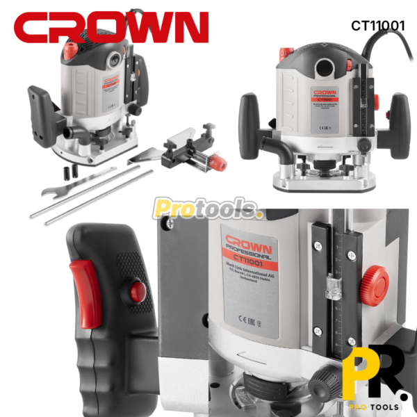 DEFONCEUSE ELECTRIQUE 6.0MM-8.0MM-12.0MM 2100W CROWN | CT11001 آلة الصنفرة وحفر الخدود
