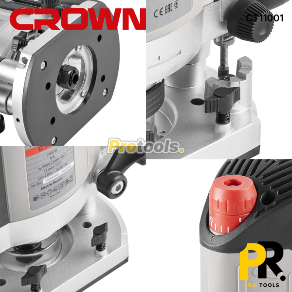 DEFONCEUSE ELECTRIQUE 6.0MM-8.0MM-12.0MM 2100W CROWN | CT11001 آلة الصنفرة وحفر الخدود