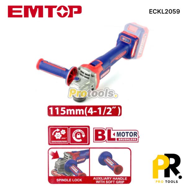 KIT 5PCS IN 1 A BATTERIE 20V 4.0AH BRUSHLESS EMTOP | ECKL2059 طقم أدوات اللاسلكي