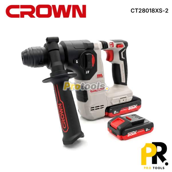 MARTEAU PERFORATEUR A BATTERIE 20V 2.0AH BRUSHLESS CROWN | CT28018XS-2 BMC مطرقة الحفر اللاسلكية