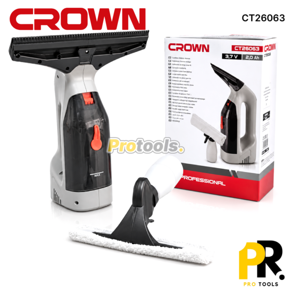 NETTOYEUR DE VITRES S/F 3.7V 2000MAH CROWN | CT26063 منظف النوافذ اللاسلكي