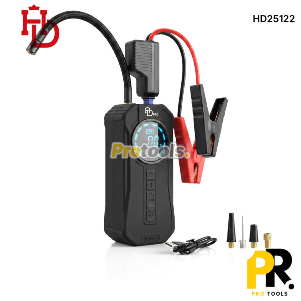 COMPRESSEUR AUTO AVEC BOOSTER BATTERIE 10000MAH HDPRO [HD25122] جهاز نفخ متعدد الوظائف