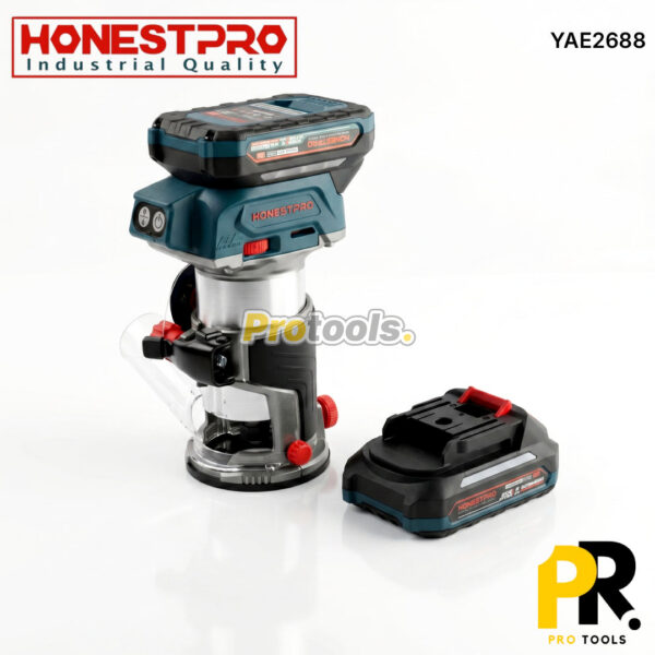PAUMELLEUSE A BATTERIE 21V 2.0AH 6.0MM-8.0MM BRUSHLESS HONESTPRO [YAE2688] آلة حفر مفاصل الأبواب