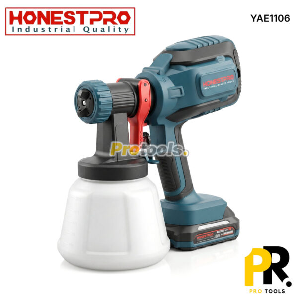 PISTOLET PEINTURE A BATTERIE 21V 2.0AH 1200ML 650ML/MIN HONESTPRO [YAE1106] مسدس رش الطلاء اللاسلكي