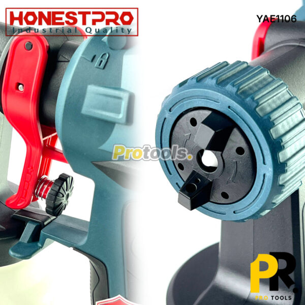 PISTOLET PEINTURE A BATTERIE 21V 2.0AH 1200ML 650ML/MIN HONESTPRO [YAE1106] مسدس رش الطلاء اللاسلكي