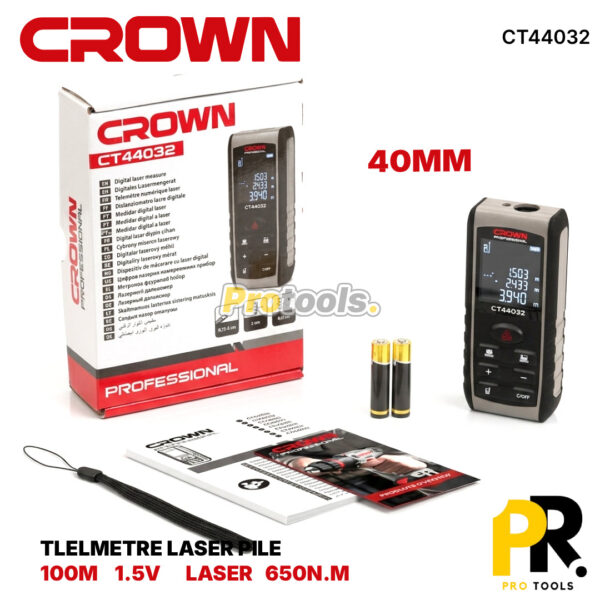 TELEMETRE LASER 40M 1.5V CROWN [CT44032] جهاز قياس المسافات بالليزر