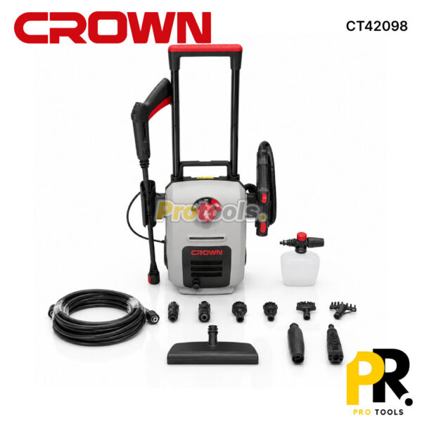 NETTOYEUR HAUTE PRESSION 2EN1 150BAR 1800W AVEC VAPEUR 1500W CROWN [CT42098] منظف ضغط عالي 2 في 1