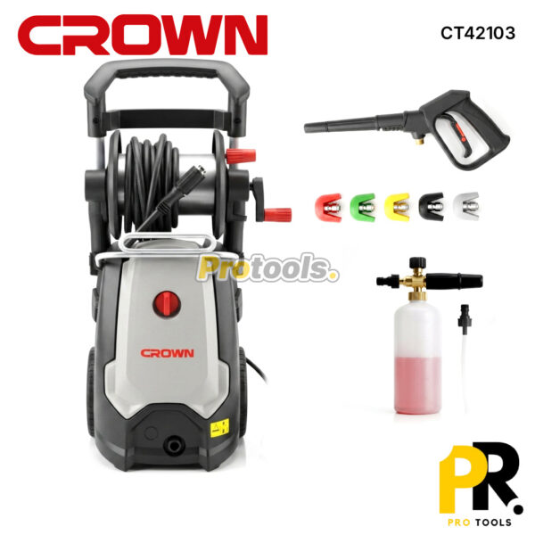NETTOYEUR HAUTE PRESSION 3500W 240BAR CROWN [CT42103] جهاز التنظيف بالضغط العالي