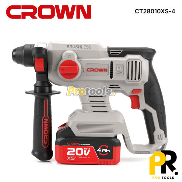 MARTEAU PERFORATEUR A BATTERIE 20V 4.0AH 18MM 1.7J BRUSHLESS CROWN [CT28010XS] مطرقة ثاقبة لاسلكية